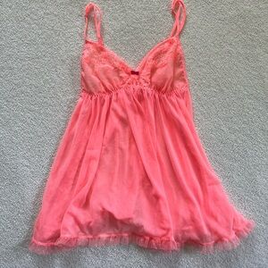 Victoria's Secret Pink Chemise with Ruffled Elegance